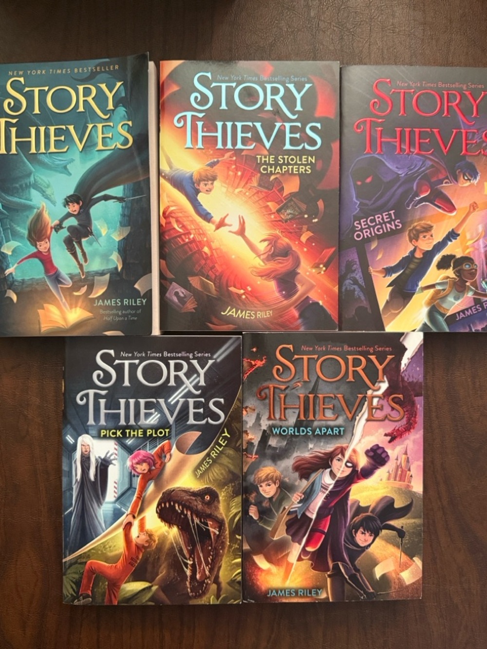 Story Thieves (5-Book Set) by James Riley - Colorful Adventure Covers